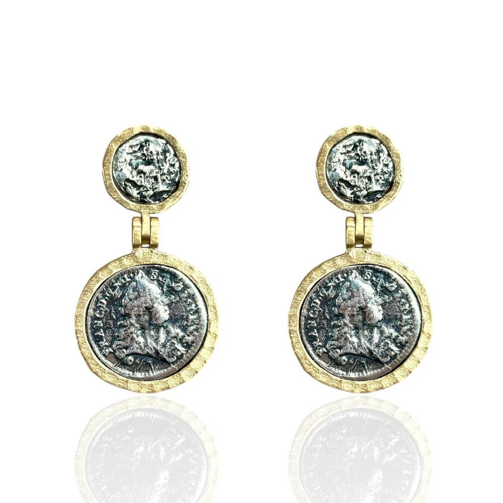 NEW TAT2 DESIGNS women's vigo coin earrings in gold